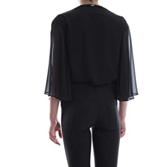 New Guess Marciano deep v chiffon sleeve Bodysuit S - Picture 5 of 9